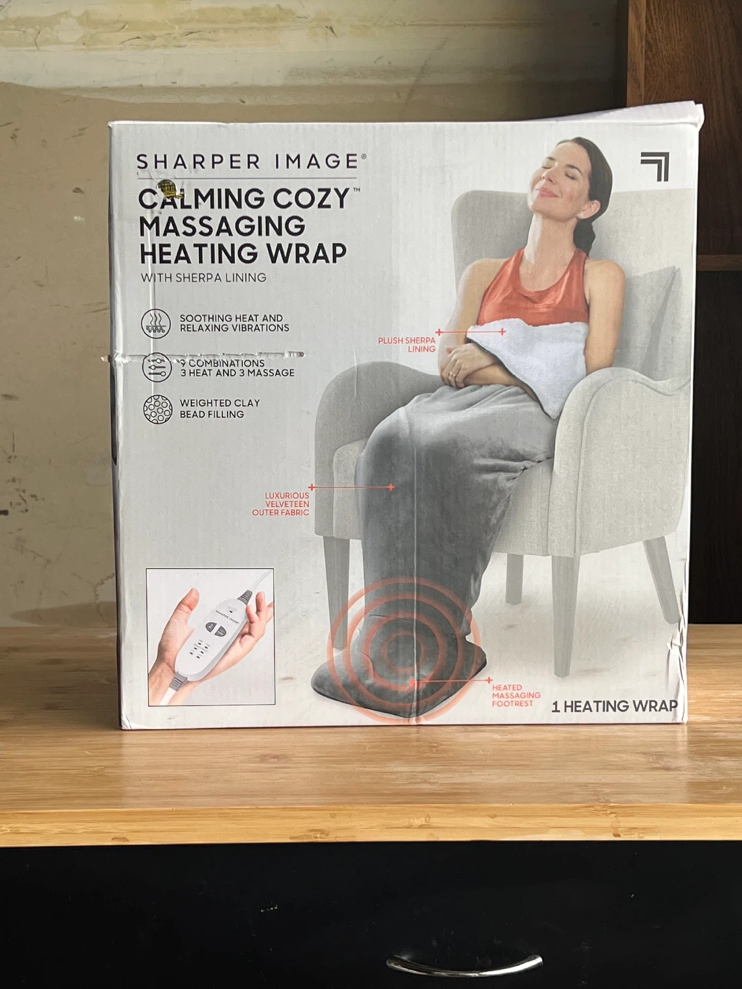 Sharper Image Calming Cozy Massaging Heating Wrap