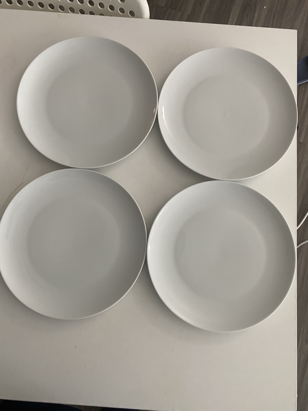 Set of 4 White Dinner Plates - photo 3