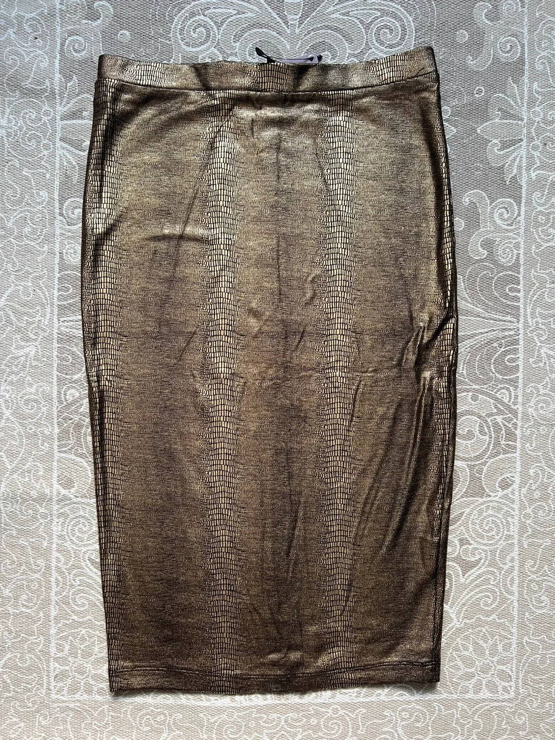 Gold Snakeskin Skirt - Size S thumbnail
