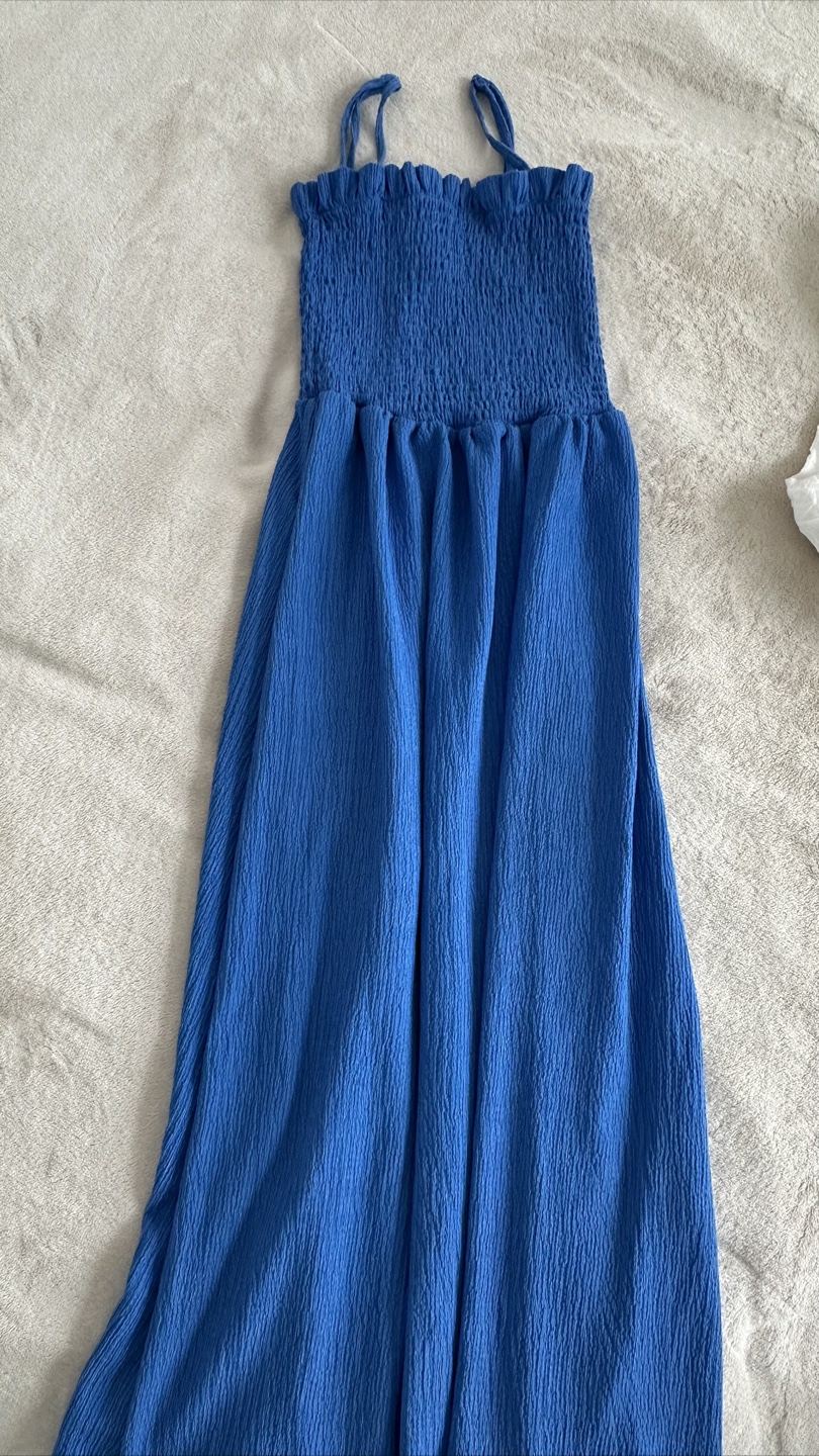 H&M Blue Smocked Dress - Size Small