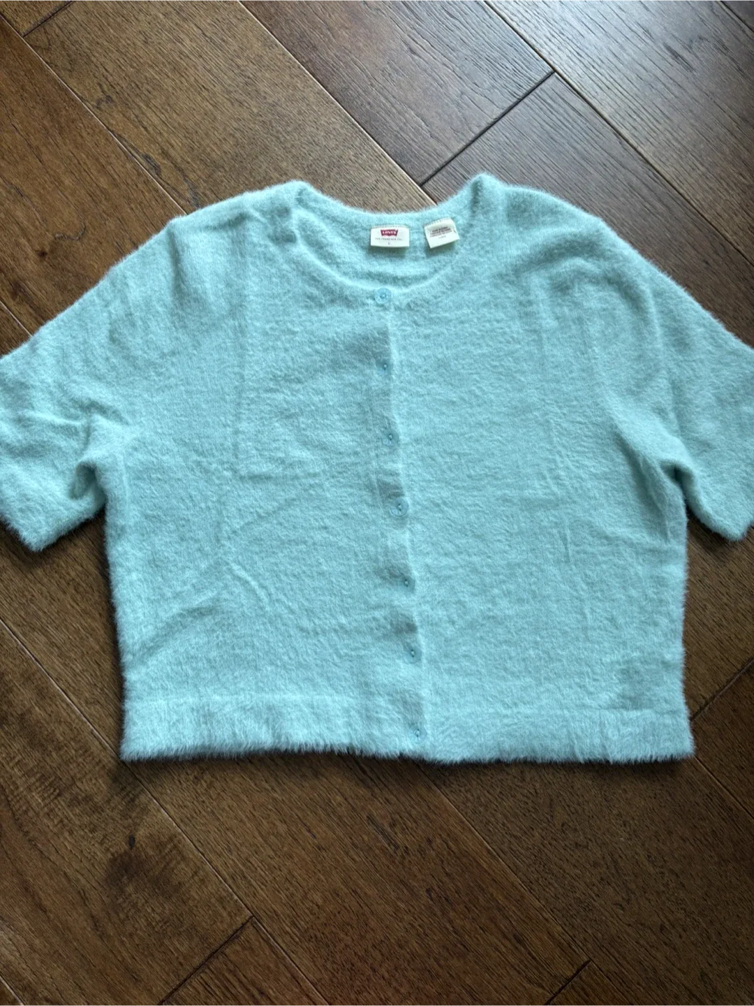 Levi’s button up, fuzzy t-shirt thumbnail