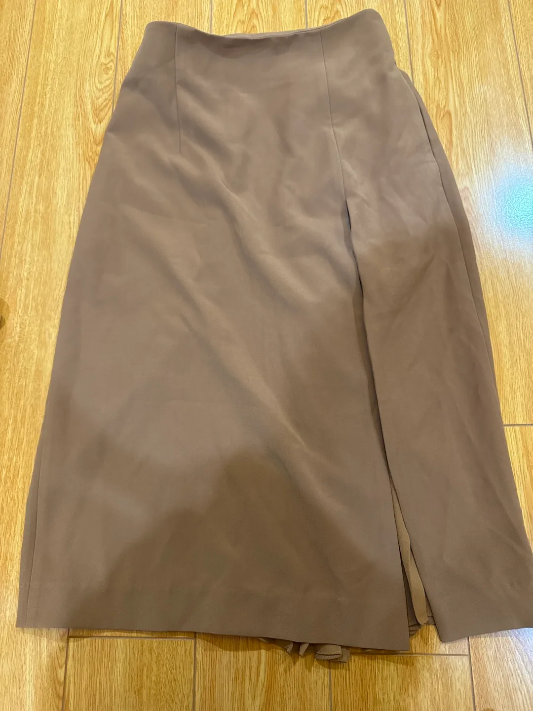 Brown Pleated Midi Skirt thumbnail