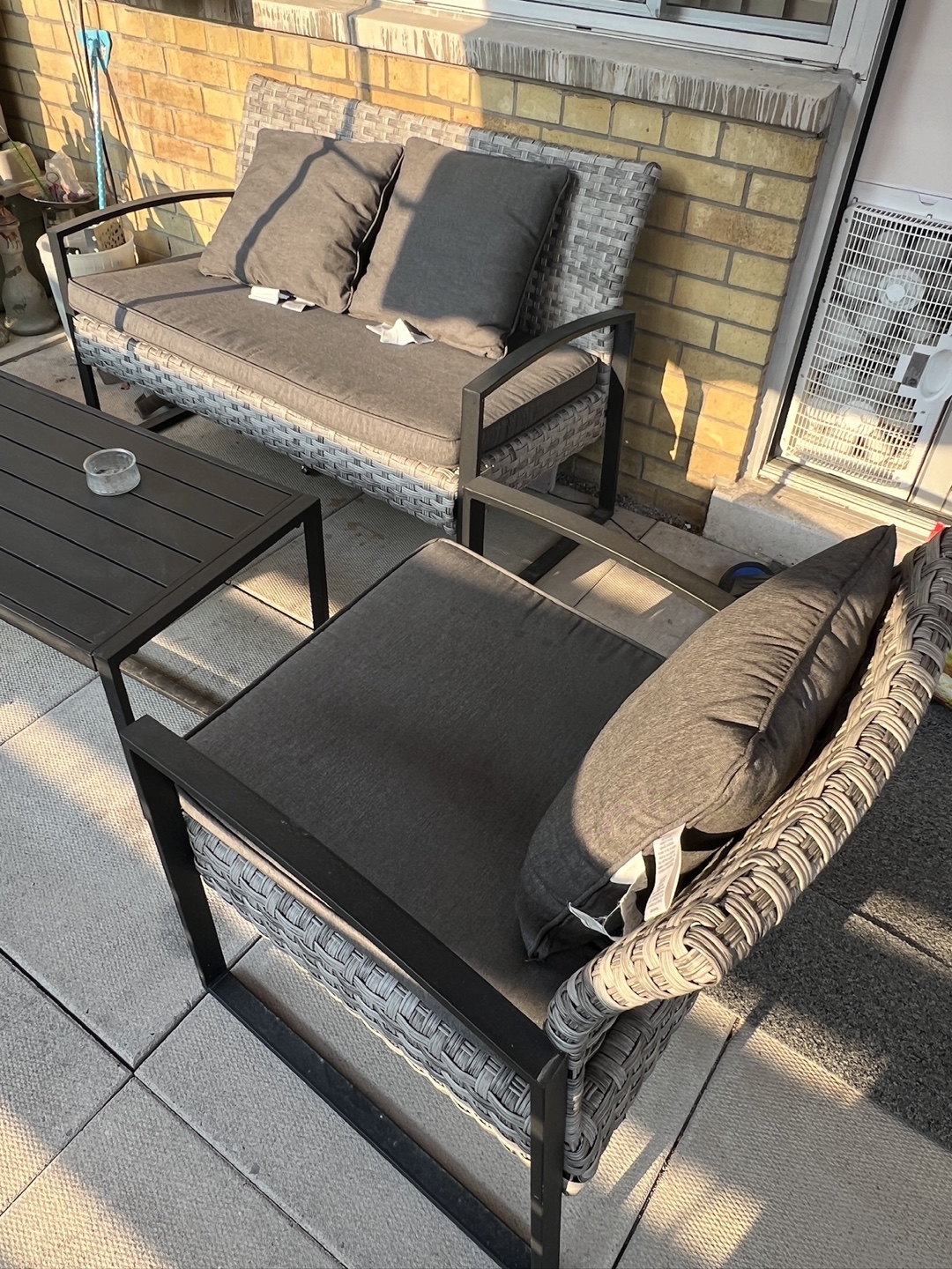 Outdoor Patio Set - Loveseat, Two Chairs & Table
