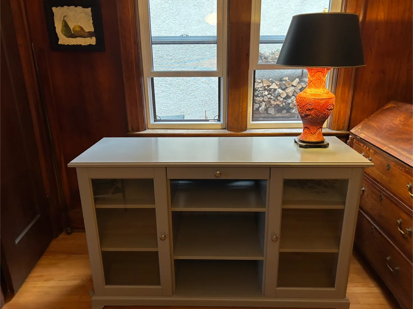 $28 IKEA Liatorp Sideboard table Glass Doors donlands O'Connor thumbnail