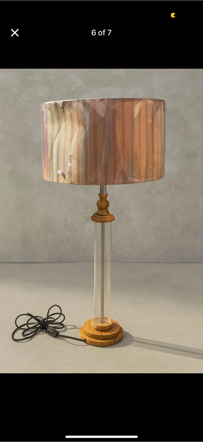 Striped Shade Table Lamp