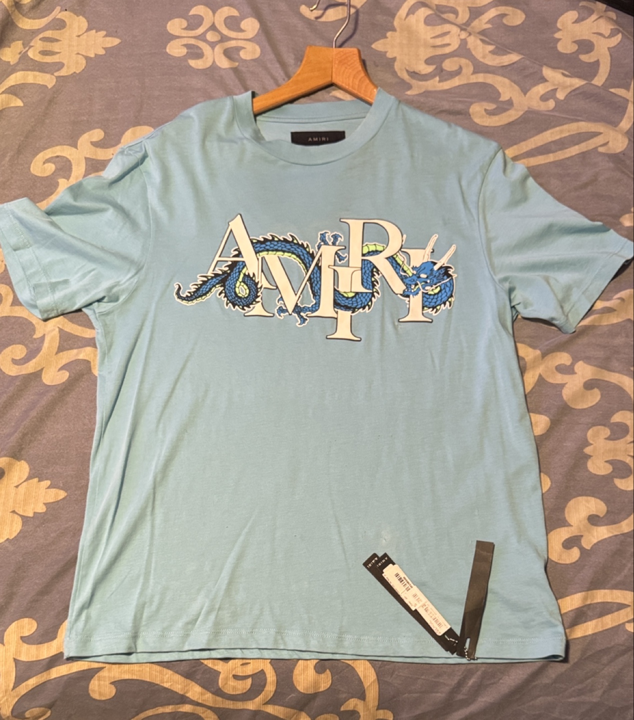 AMIRI Dragon Logo T-shirt - Light Blue