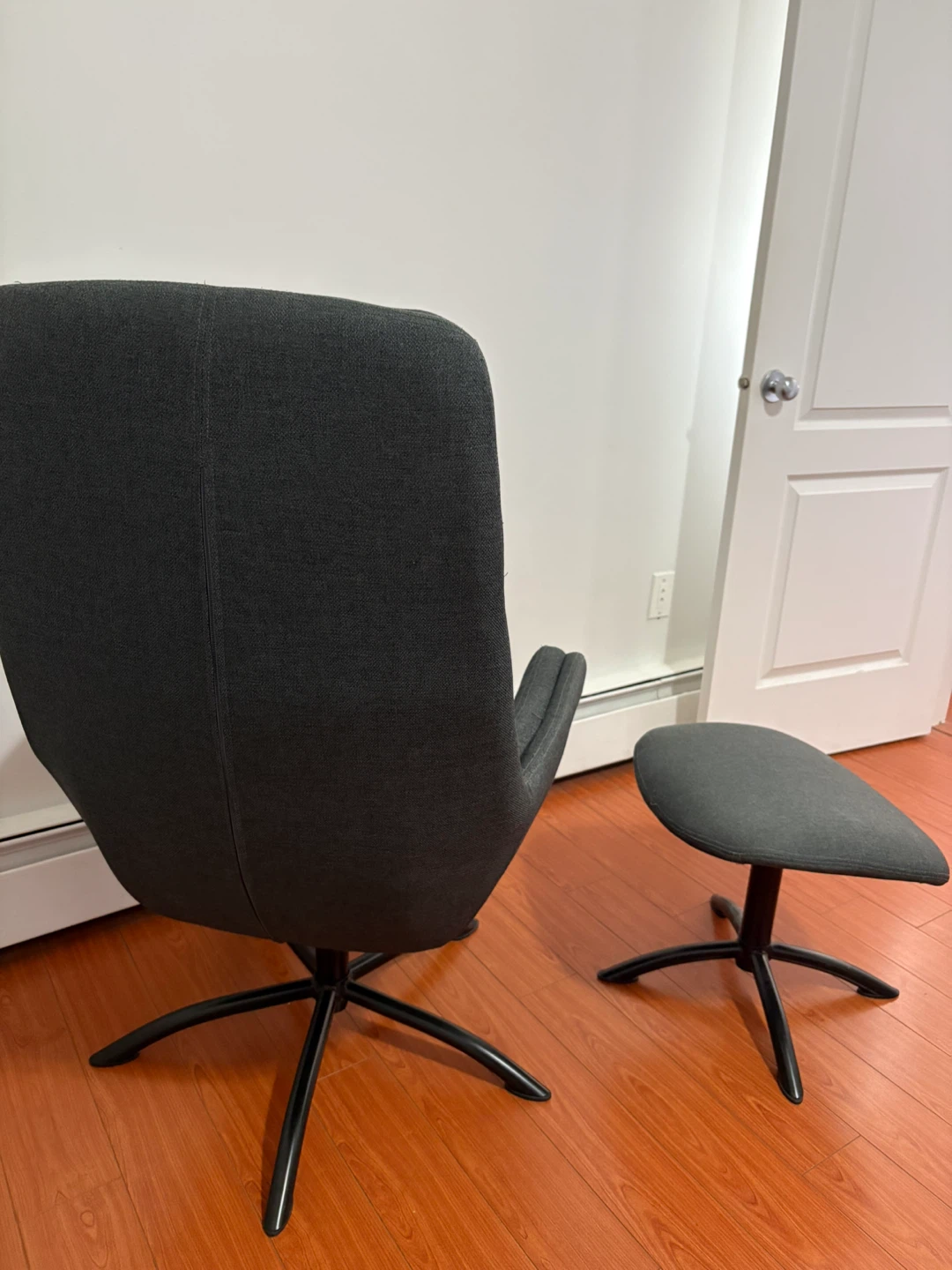 Grey Swivel Chair and Ottoman Set - photo 2
