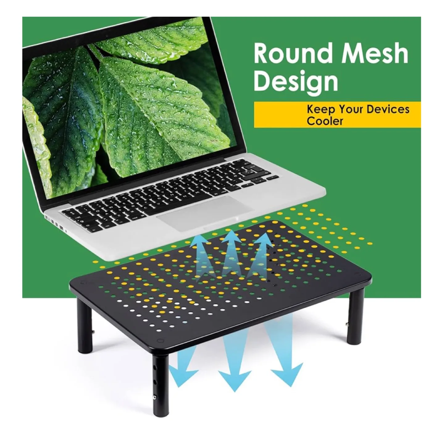 BRAND NEW Adjustable Height Monitor Stand - Round Mesh Design thumbnail