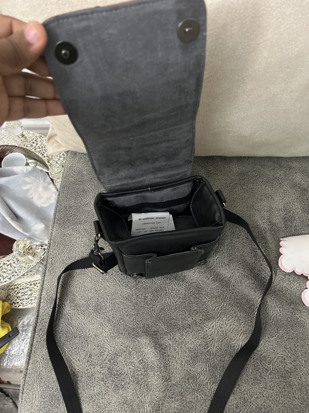 Black Leather Crossbody Bag - photo 2