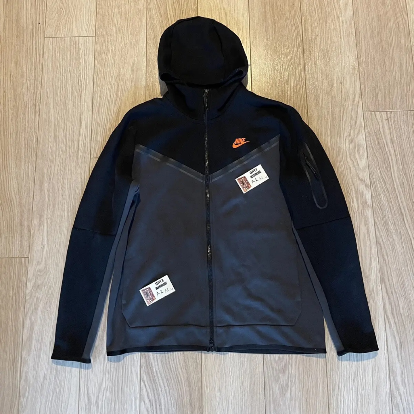 Nike Tech Fleece Hoodie - Black & Grey - Size L