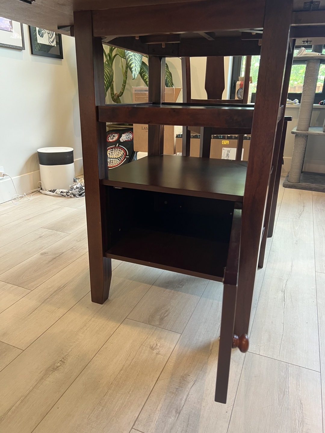 Dark Wood Dining Table with Two Chairs - photo 4