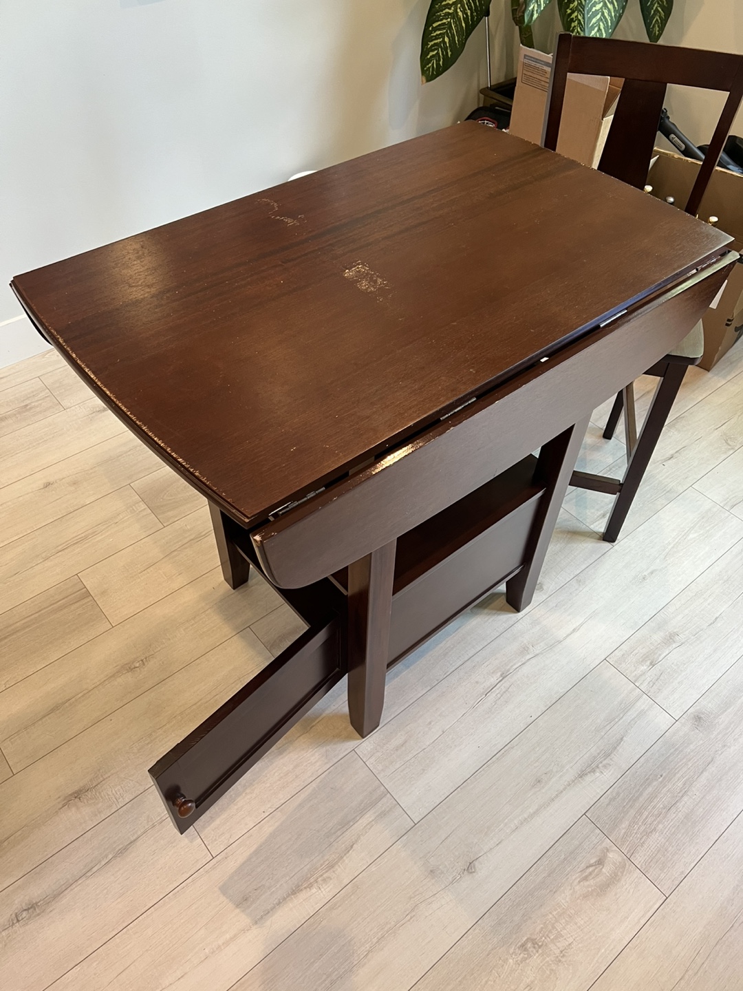Dark Wood Dining Table with Two Chairs - photo 3