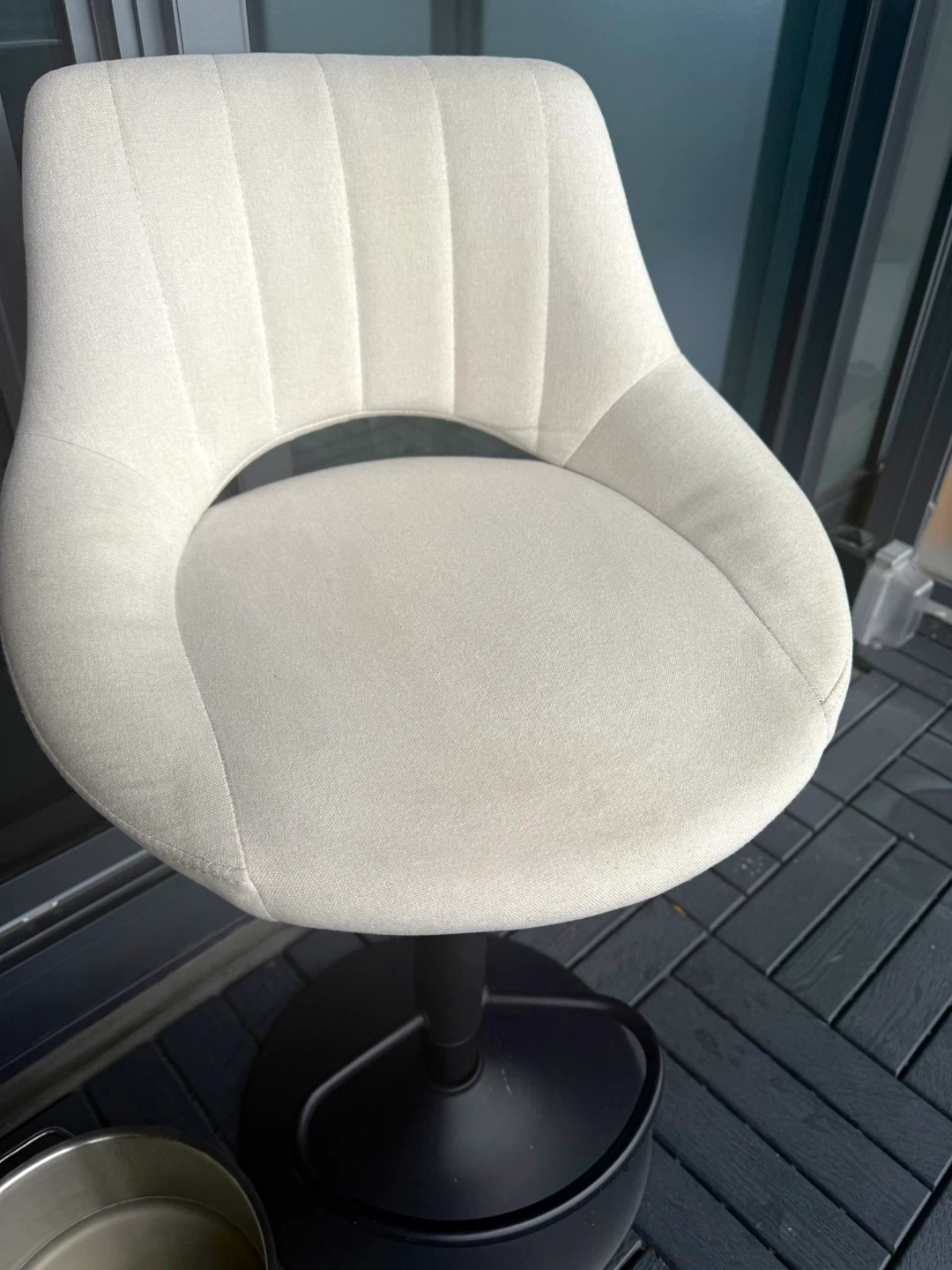 White Swivel Bar Stool - photo 2