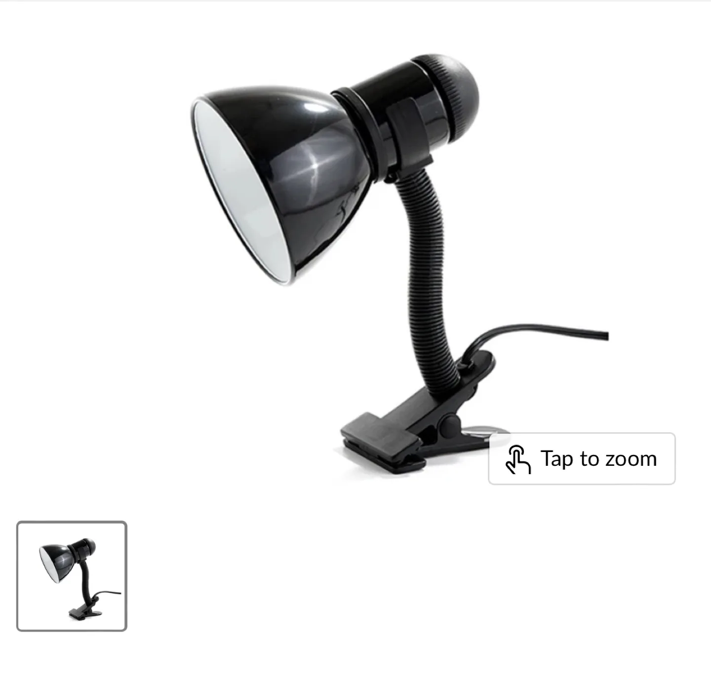 Black Clip-on Desk Lamp thumbnail