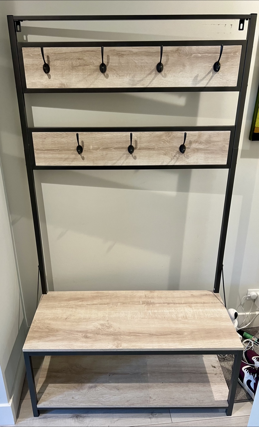 Hall Tree with Bench and Coat Rack