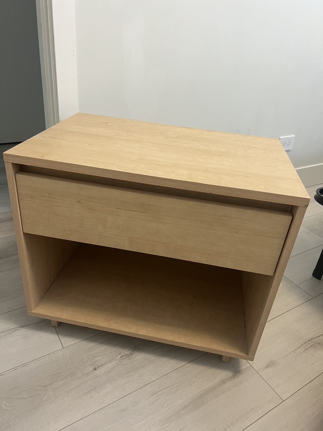 Wood Nightstand with Drawer