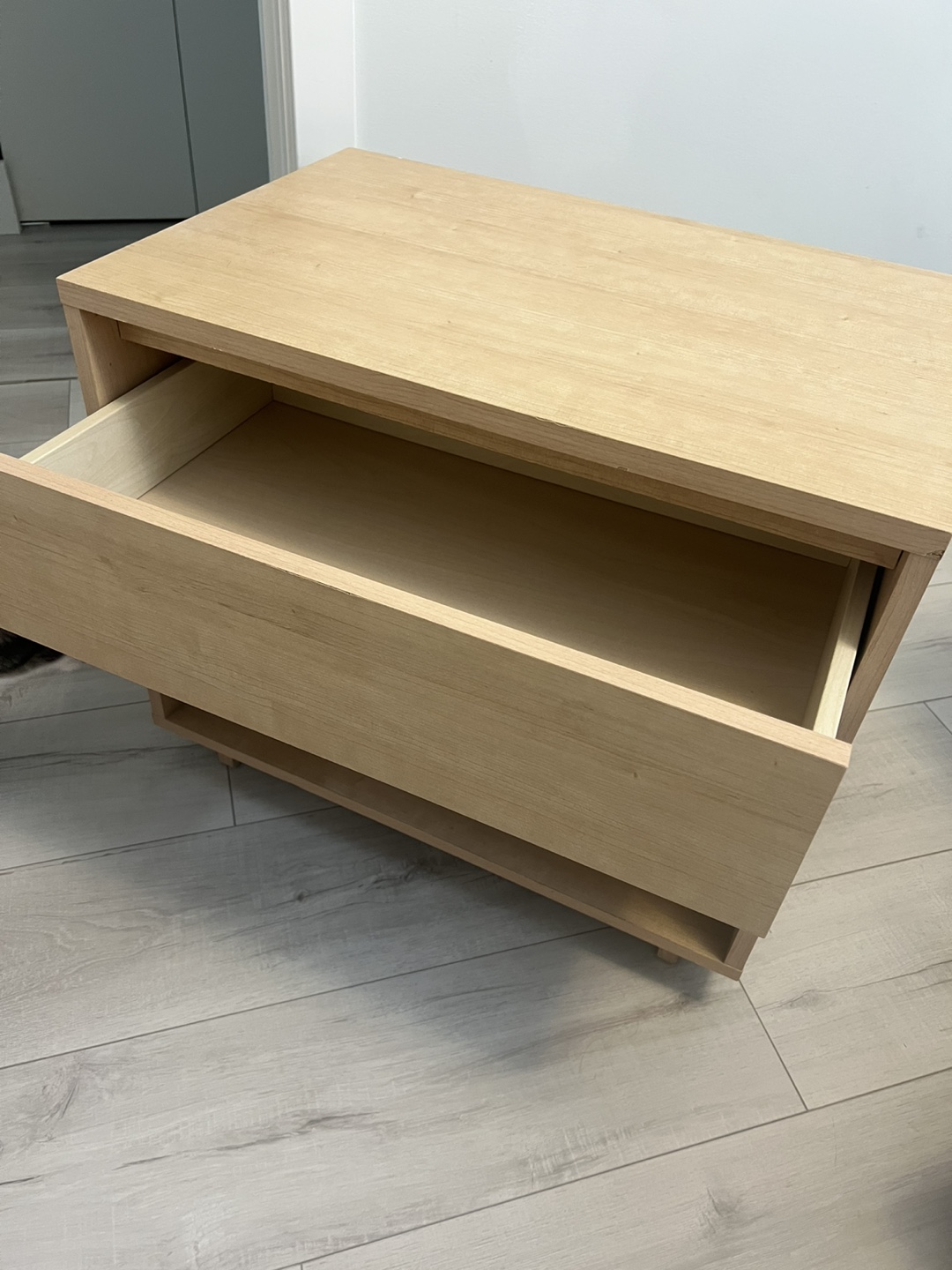 Wood Nightstand with Drawer - photo 2