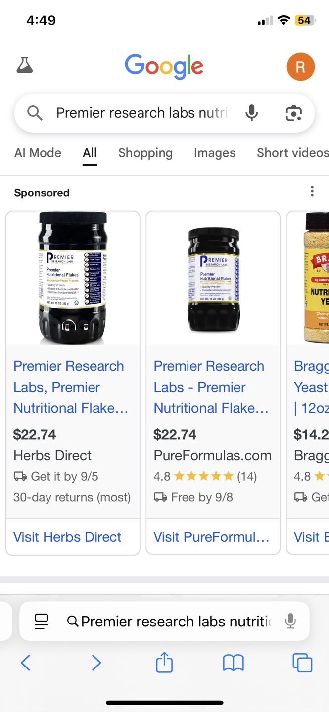Unopened Premier Research Labs Nutritional Flakes - photo 2