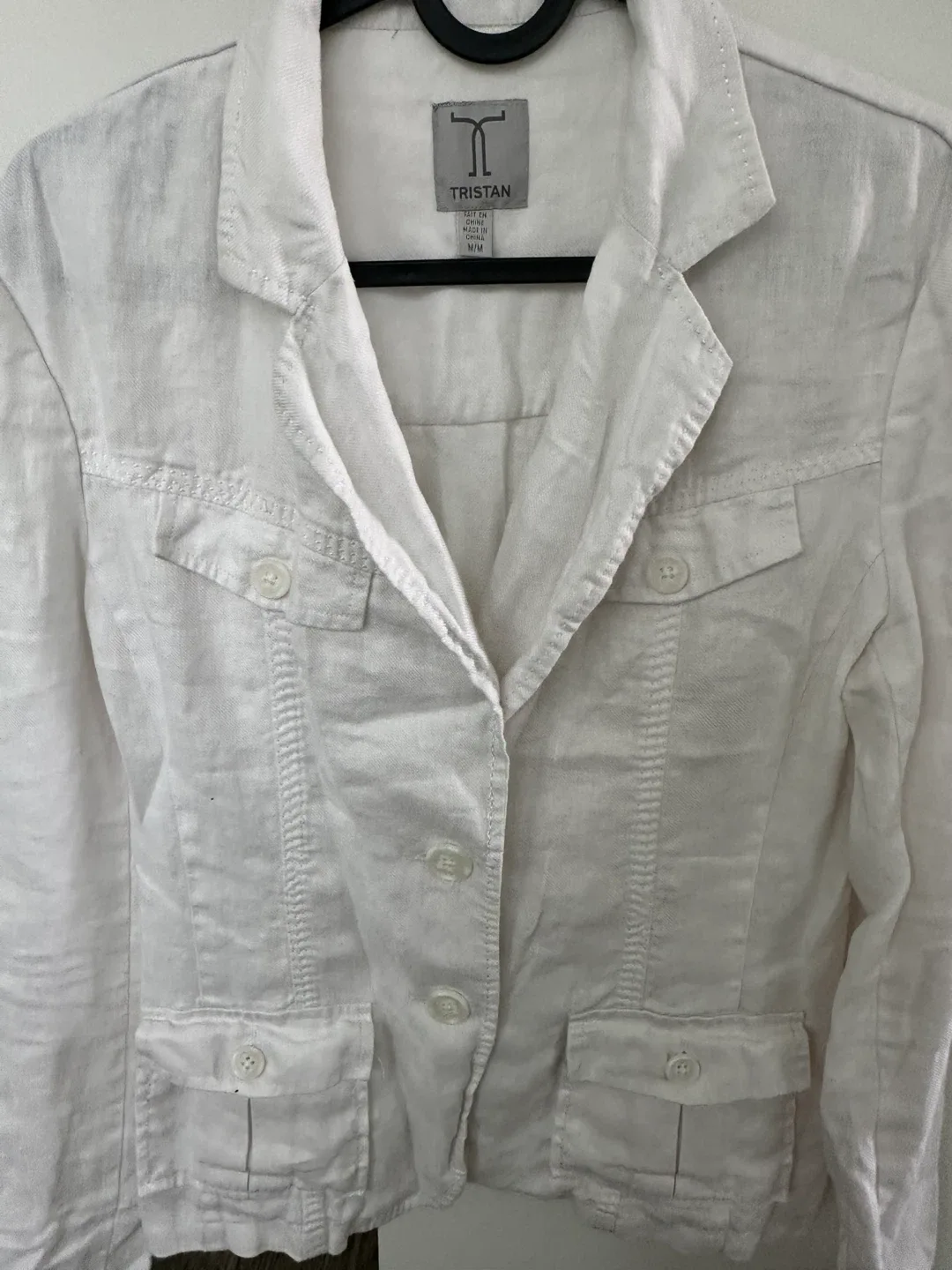 Tristan White Linen Jacket - Size M/M thumbnail