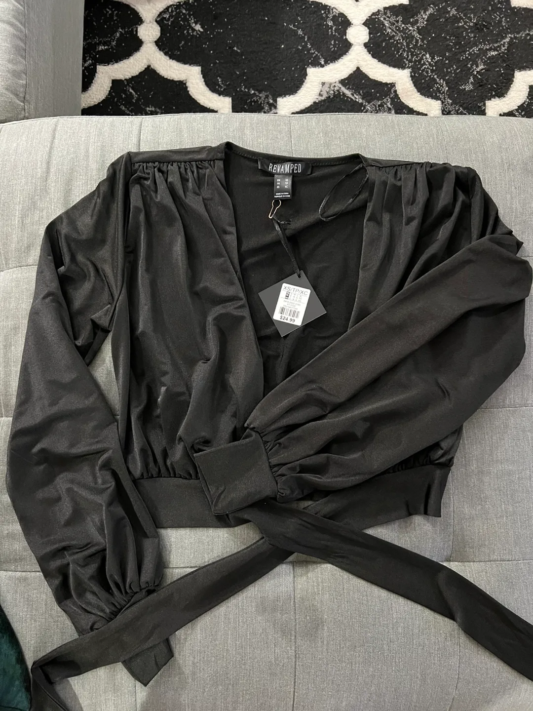 Revamped Black XS Blouse - New with Tags! thumbnail