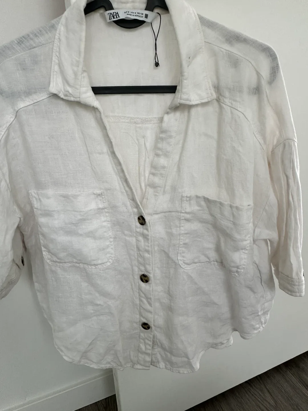 Zara White Linen Shirt - Size S thumbnail