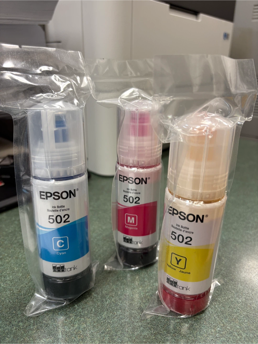 Epson 502 Ink Bottle Set - Cyan, Magenta, Yellow