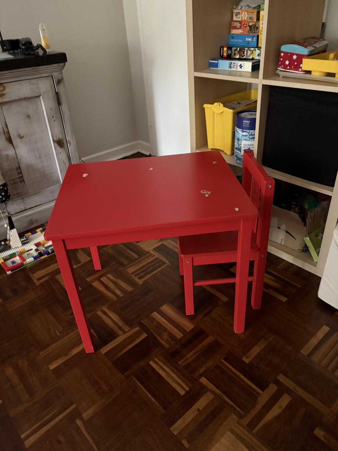 Ikea red table and chairs