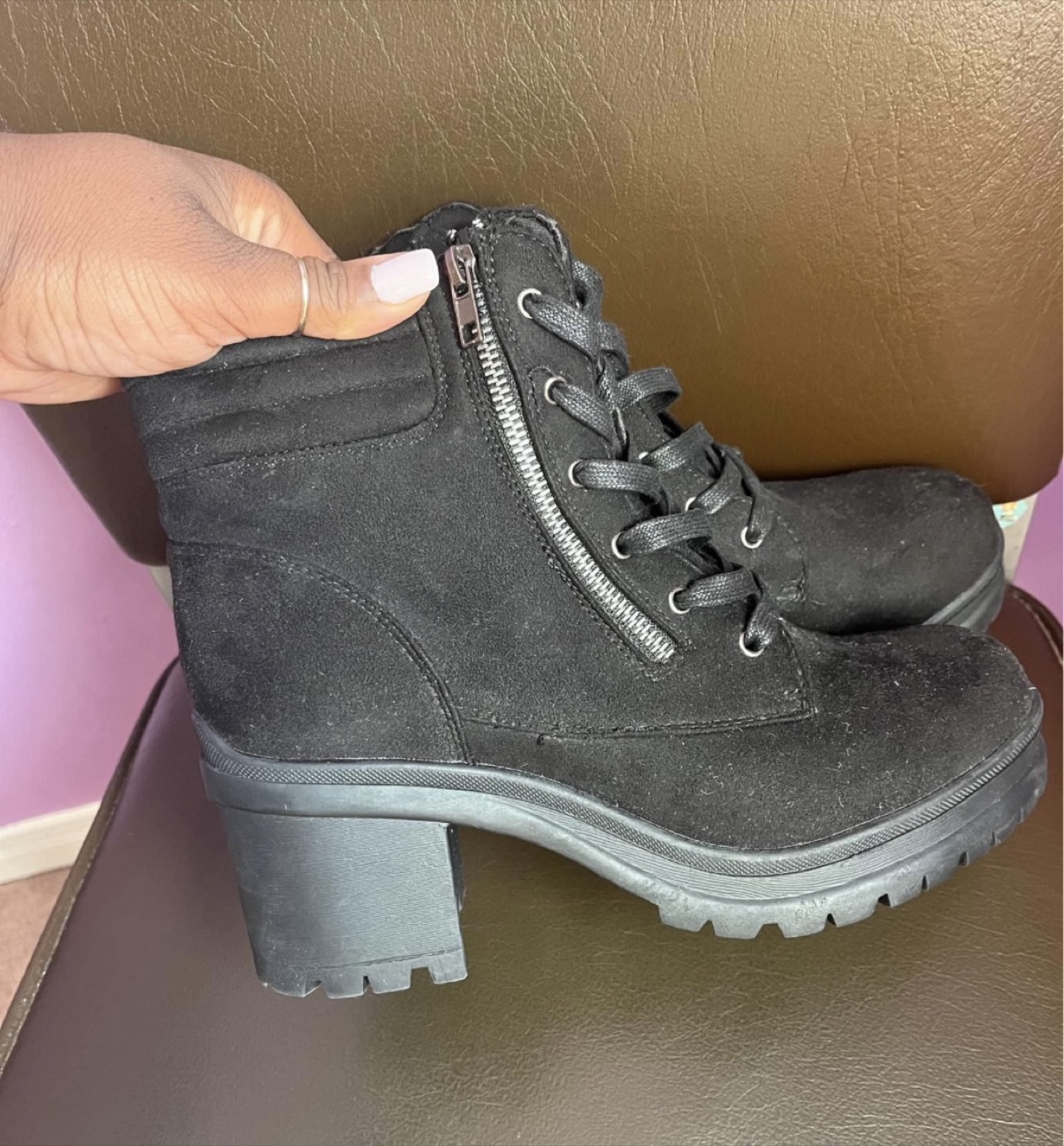 Black Ankle Boots - Size 10