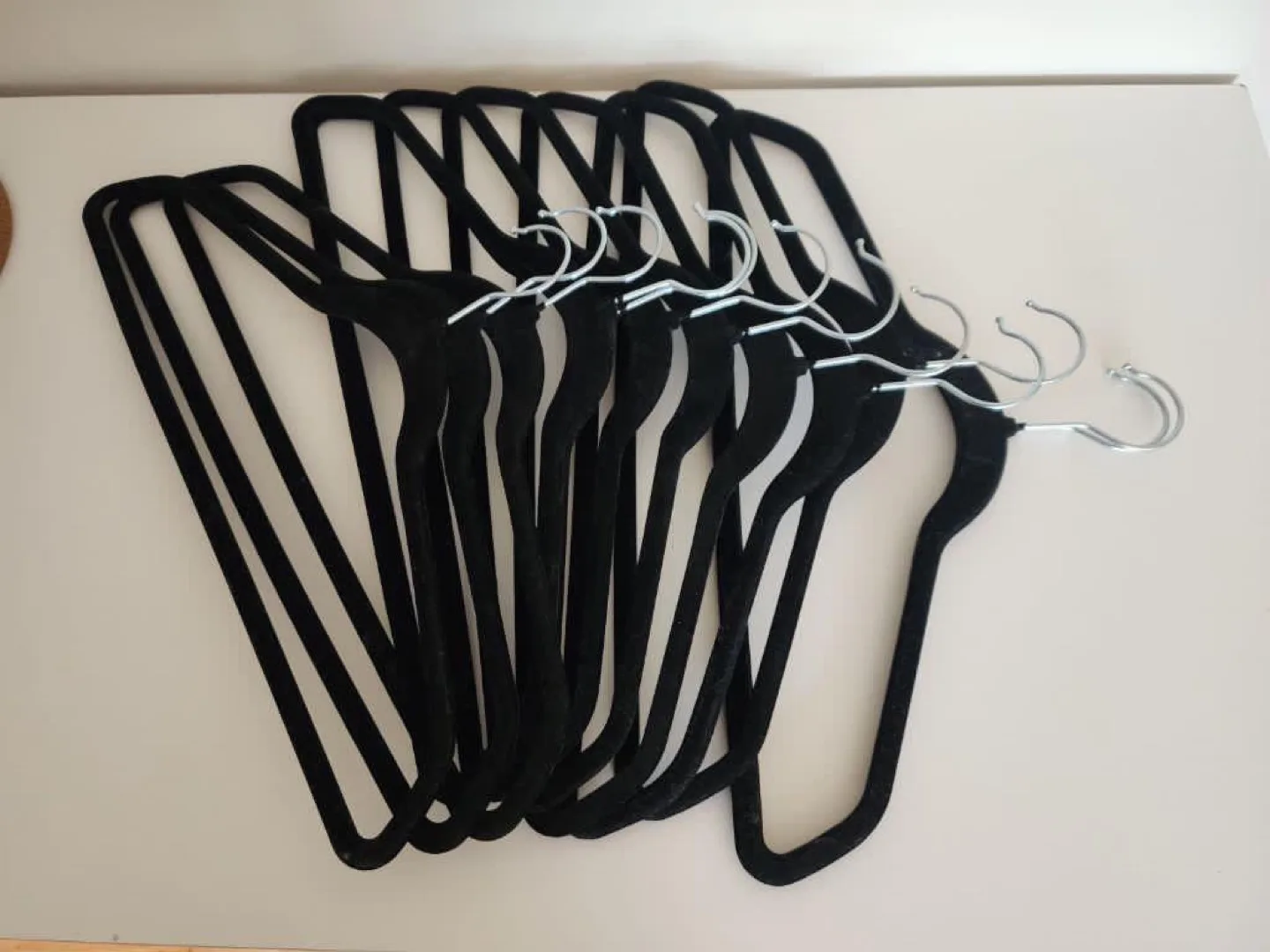 Black Velvet Clothes Hangers - Set of 12