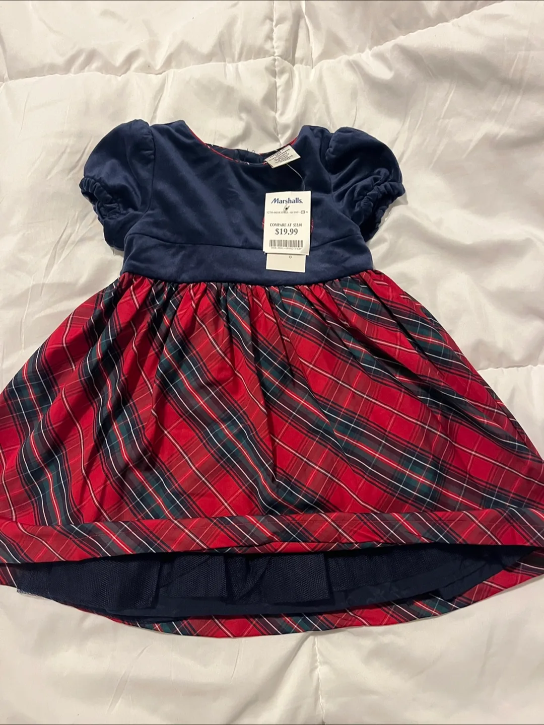 Max Studio Kids Blue And Red Checkered Pattern Dress Size 3t thumbnail