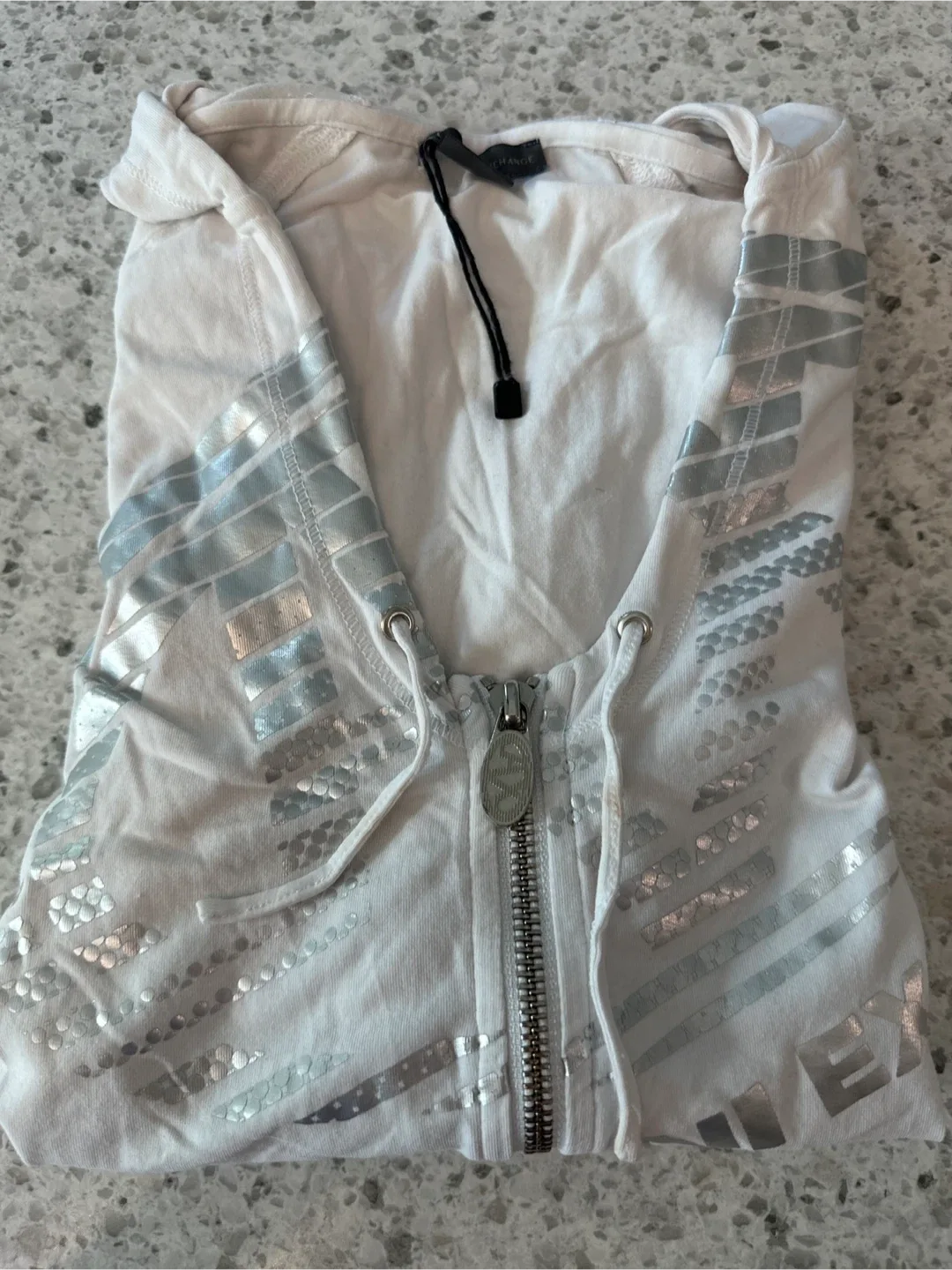Armani Exchange White Hoodie - Size Small image indicator(3)
