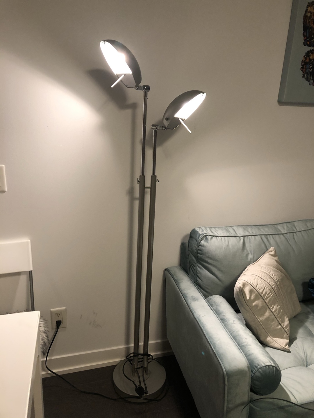IKEA Silver Adjustable Double Head Floor Lamp