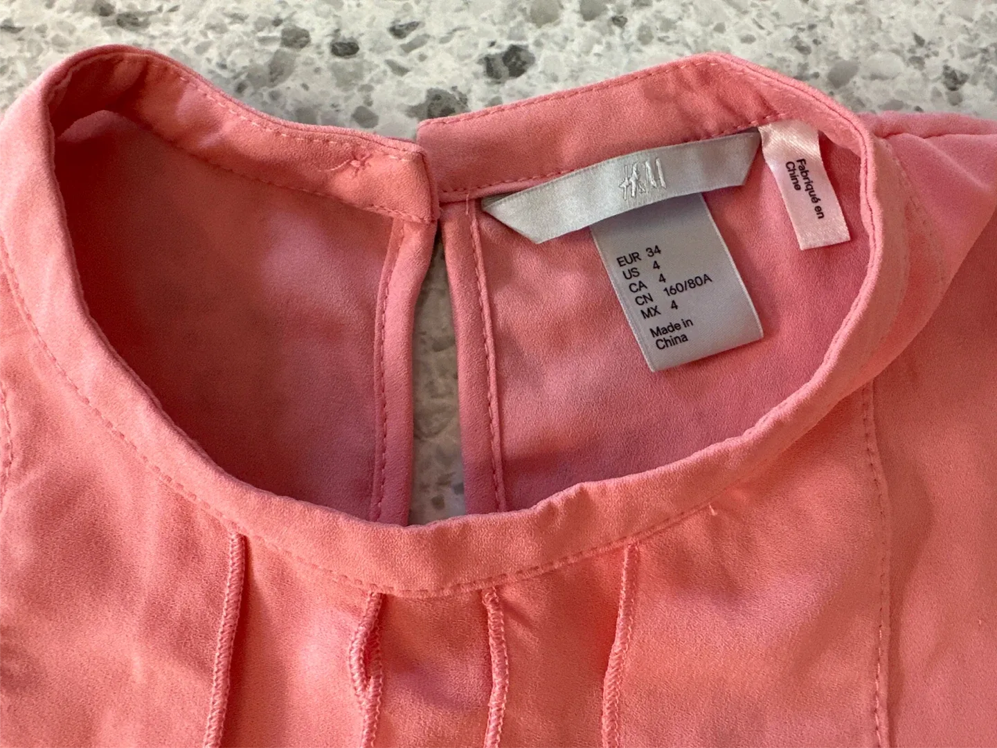 H&M Pink Ruffle Sleeveless Blouse - Size 4 image indicator(2)