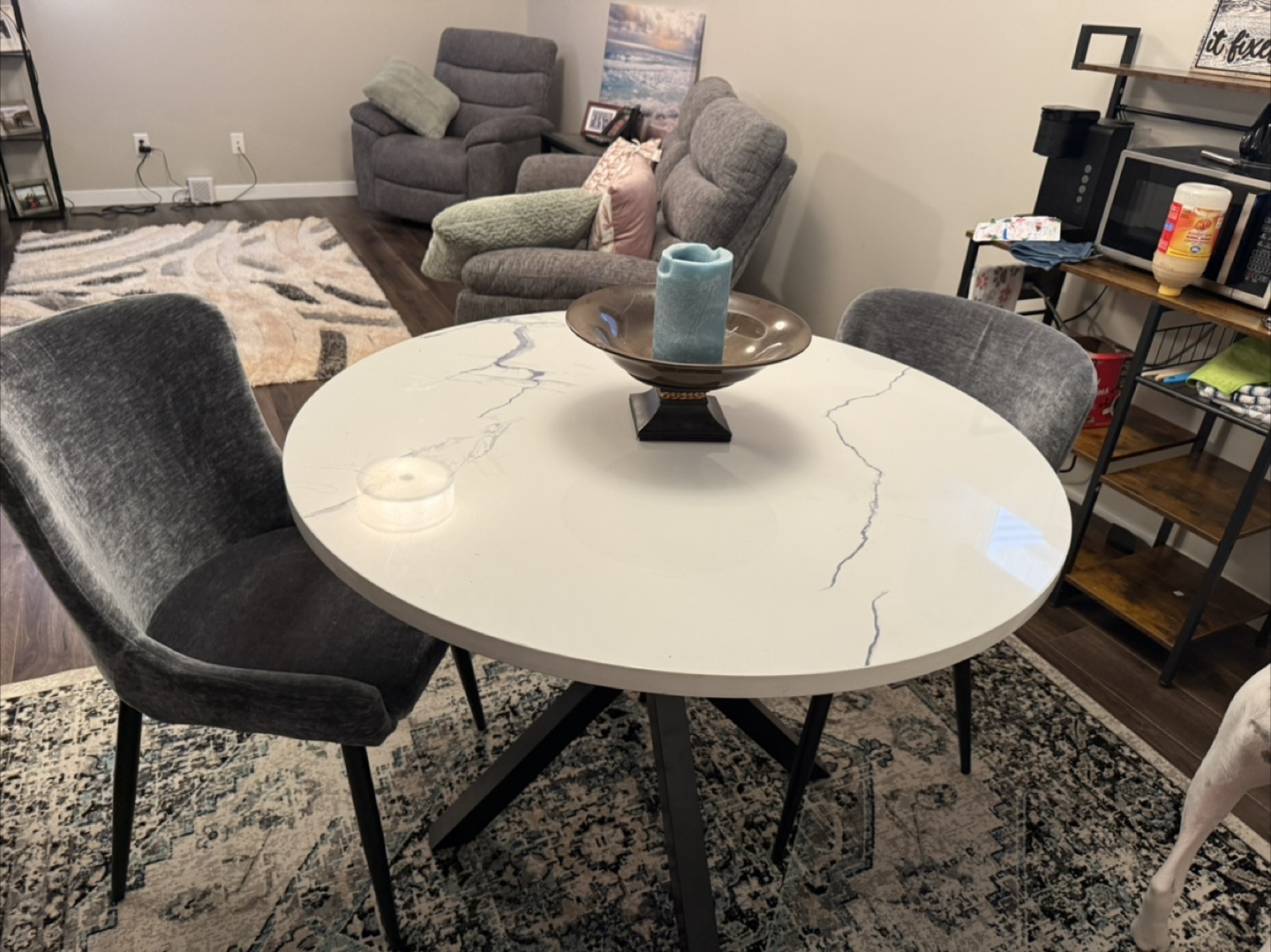 Round Dining Table with Chairs - photo 2