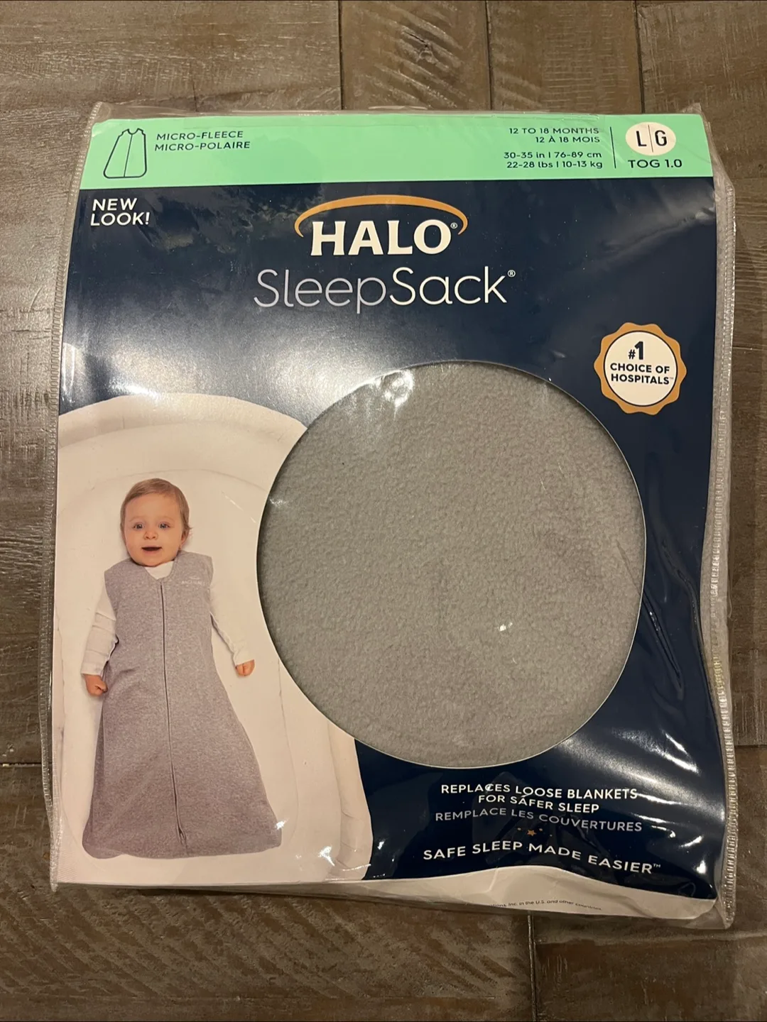 Halo Sleepsack Micro-Fleece Wearable Blanket Gray Large thumbnail