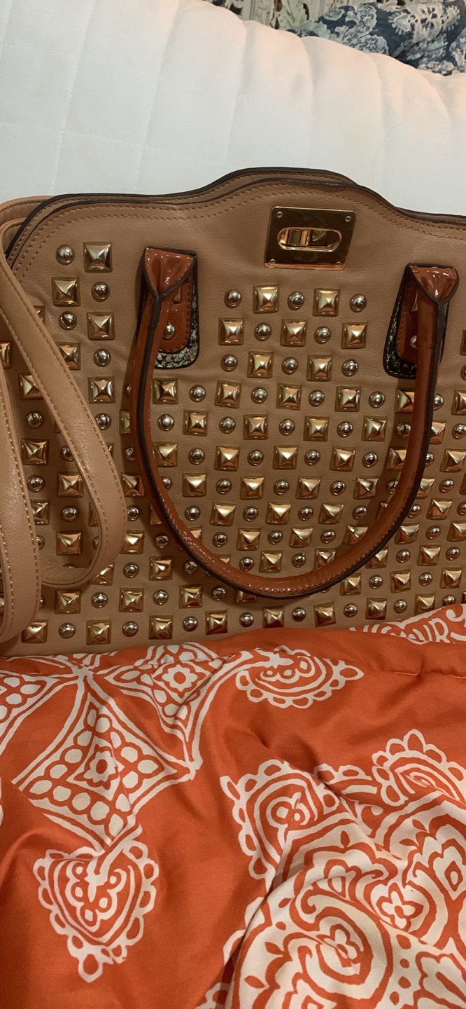 Studded Tan Tote Bag - photo 4