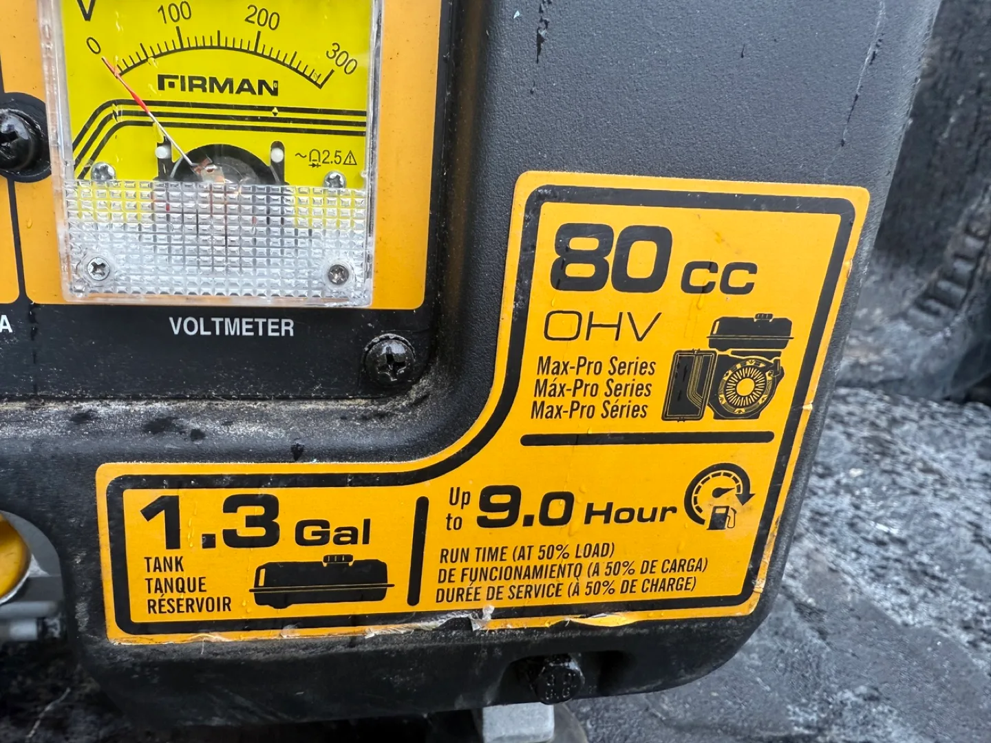 Firman 1050 Running Watts Generator image indicator(4)