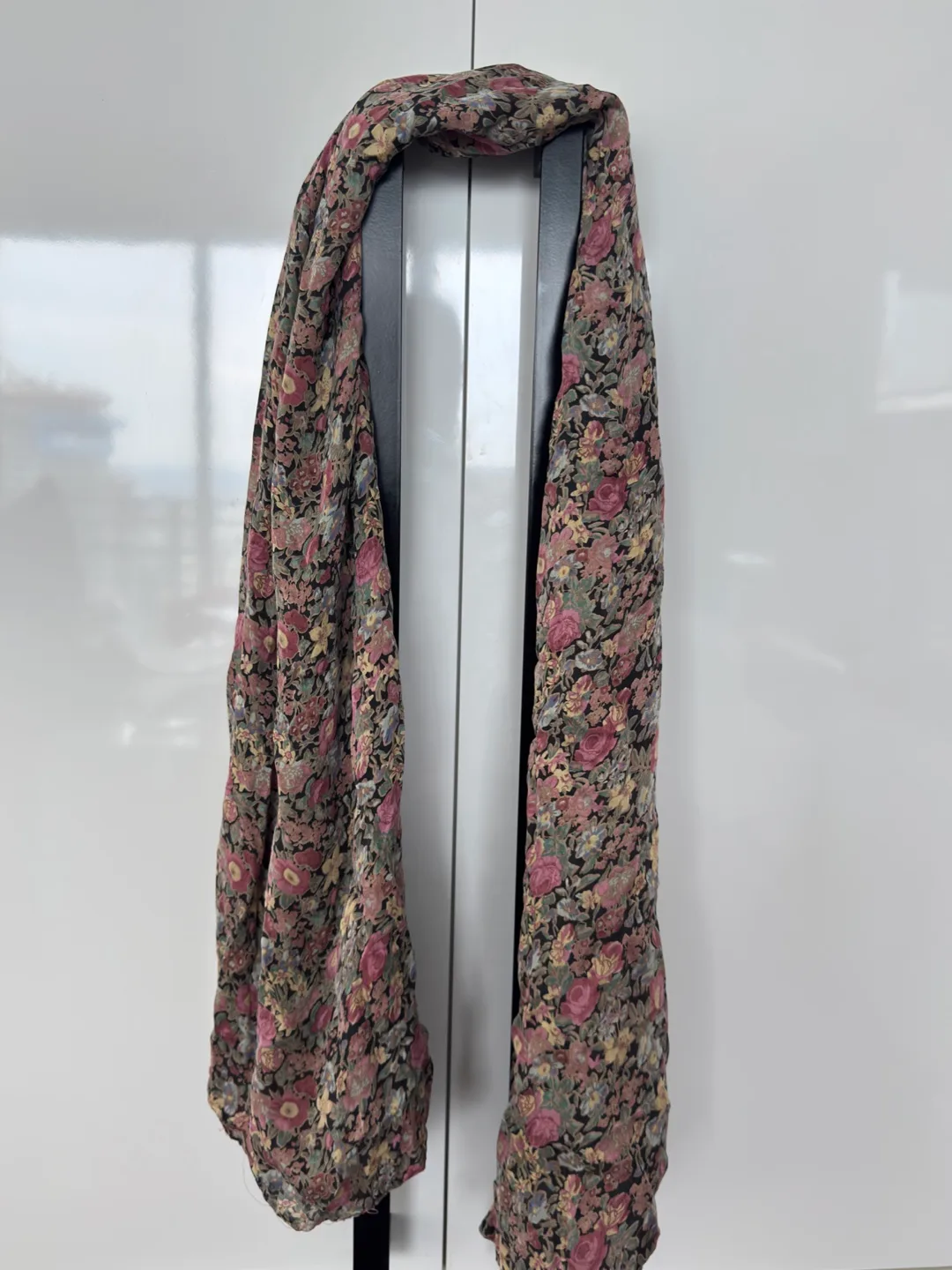 silk double layer Floral Print Scarf image indicator(2)