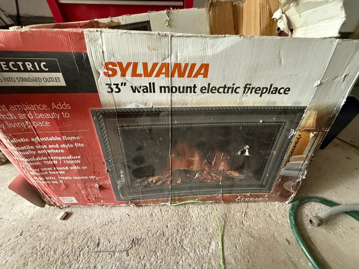 Sylvania 33" Wall Mount Electric Fireplace