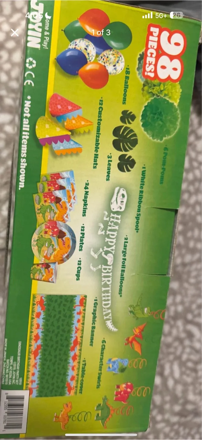 Dinosaur Birthday Party Kit - 98 Pieces thumbnail
