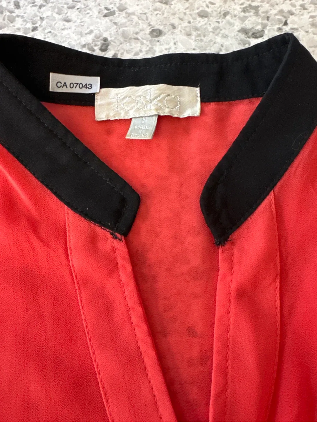 Red Sleeveless Blouse - Size S image indicator(2)