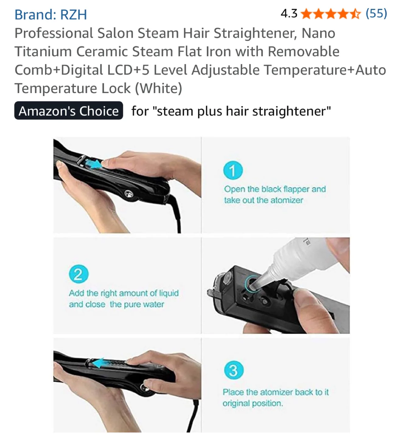 RZH Salon Steam Hair Straightener image indicator(4)
