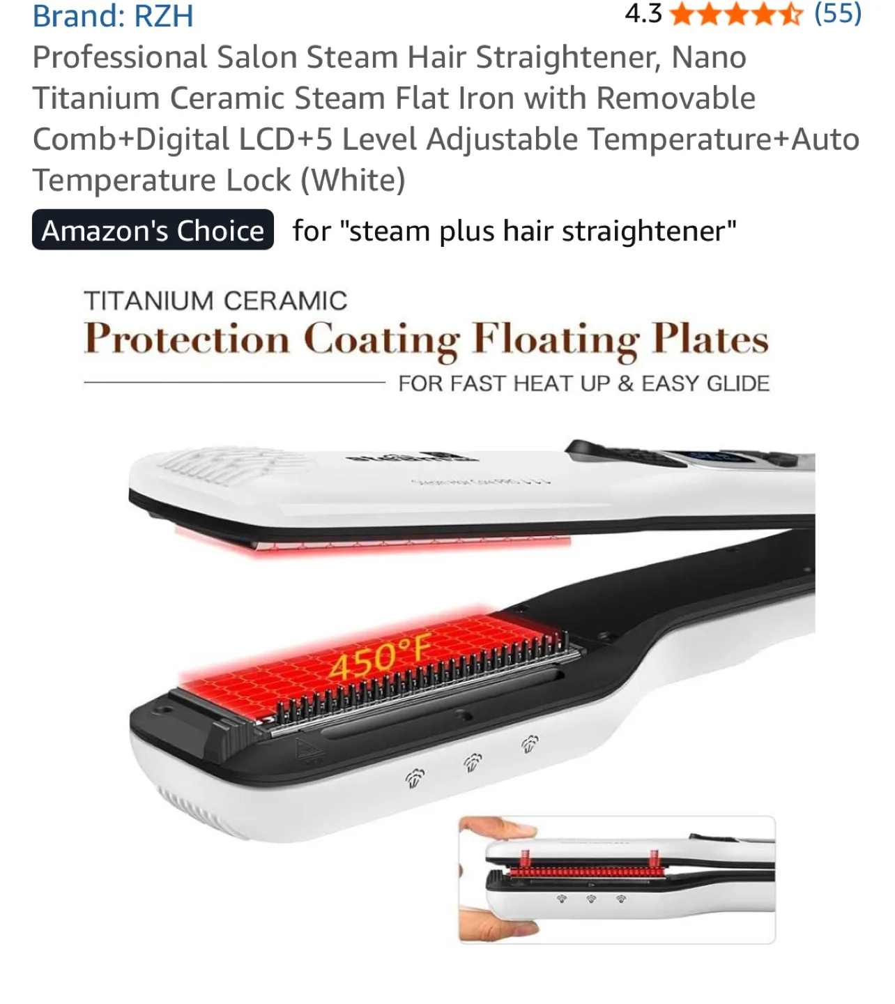 RZH Salon Steam Hair Straightener image indicator(5)