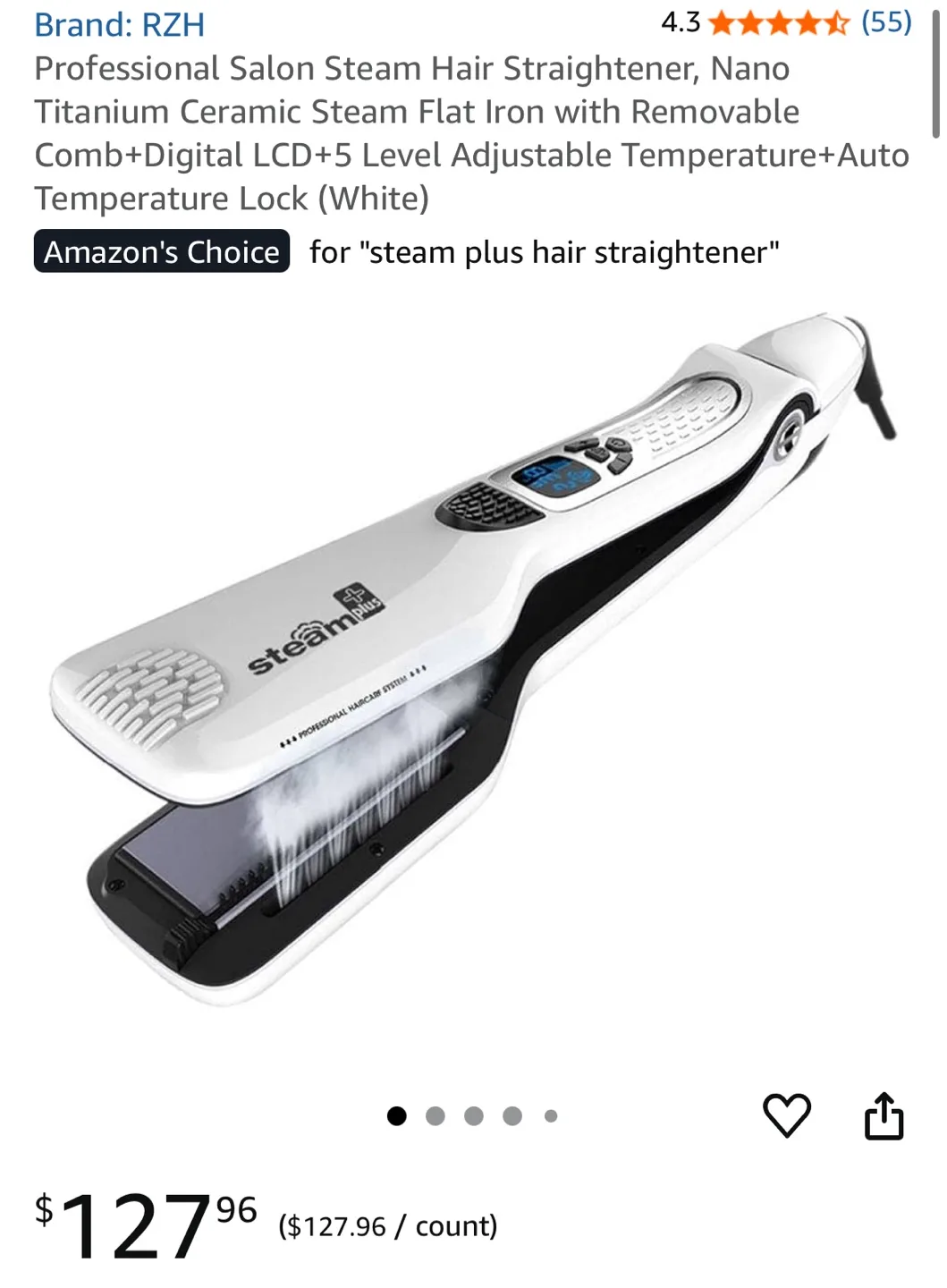 RZH Salon Steam Hair Straightener image indicator(10)