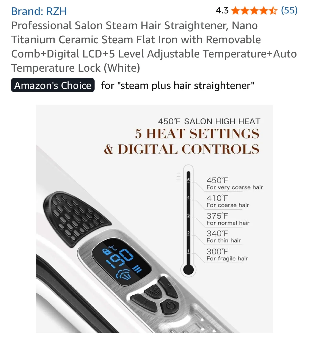 RZH Salon Steam Hair Straightener image indicator(8)