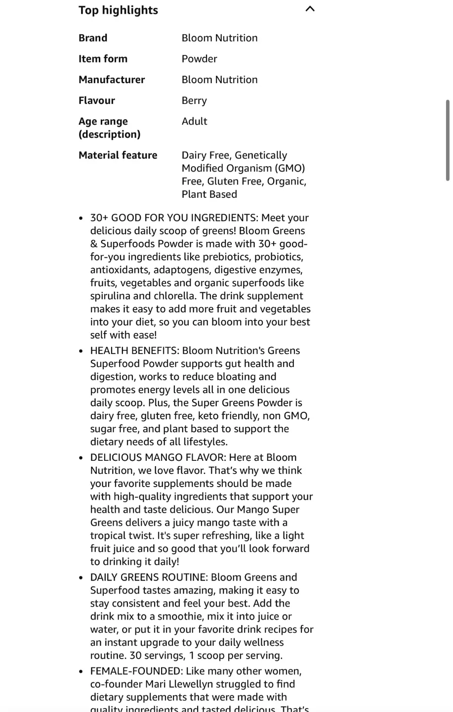 1 Bloom Greens & Superfoods - Strawberry Kiwi image indicator(9)