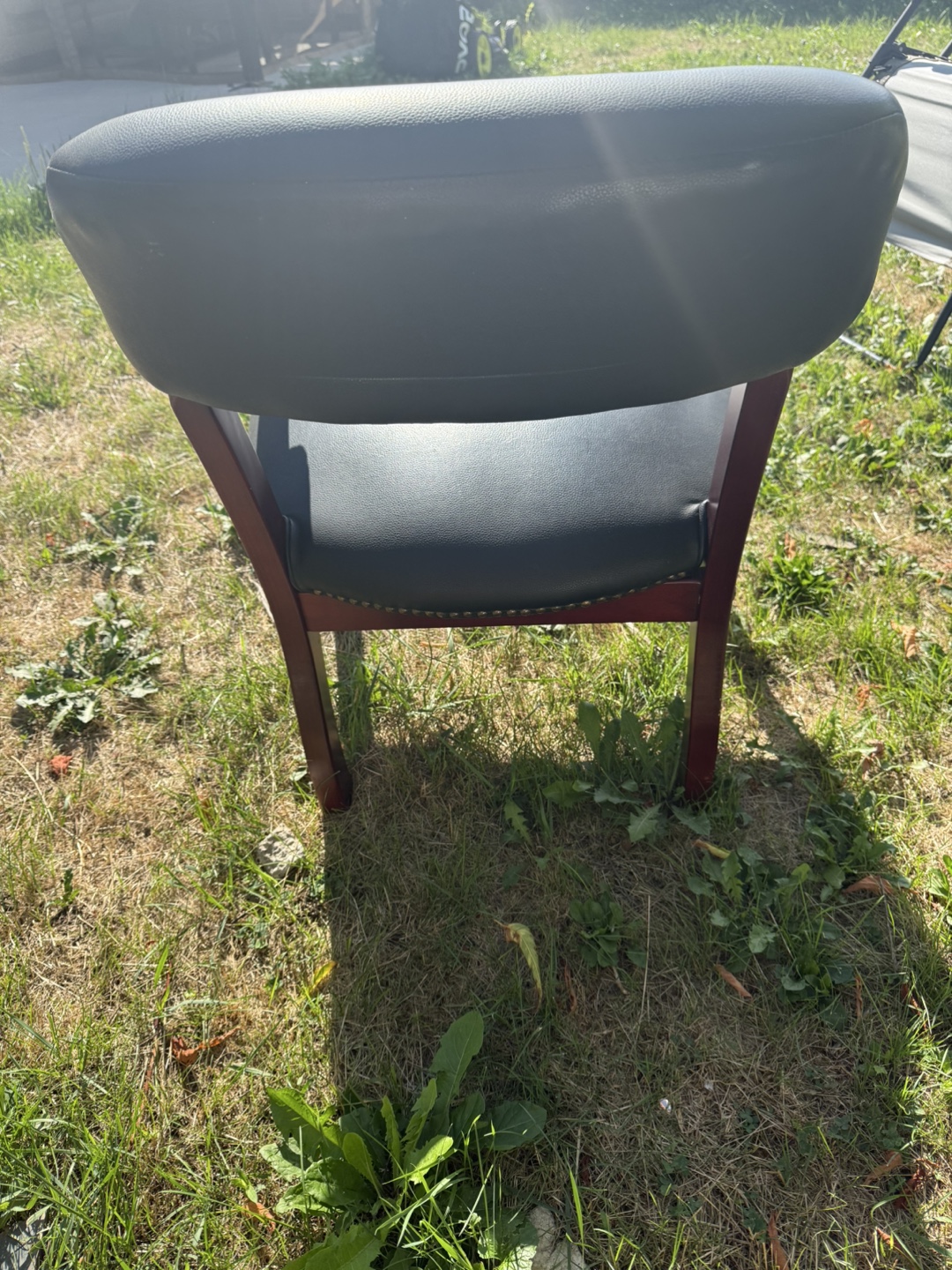 Black Leather Arm Chairs - Set of 4 - photo 3