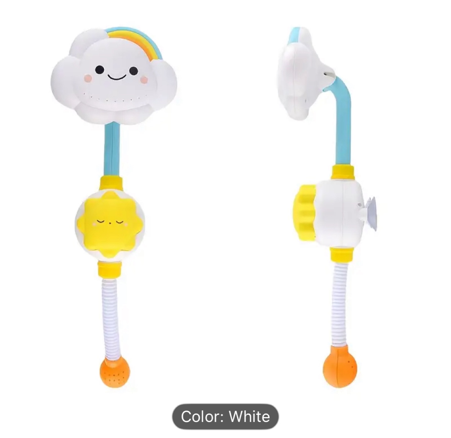 Cloud & Sun Baby Bath Shower Head Toy- White - photo 2