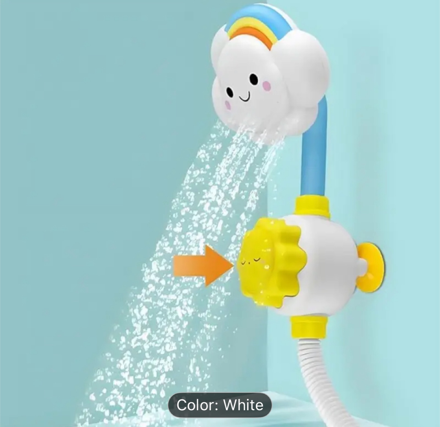 Cloud & Sun Baby Bath Shower Head Toy- White - photo 3