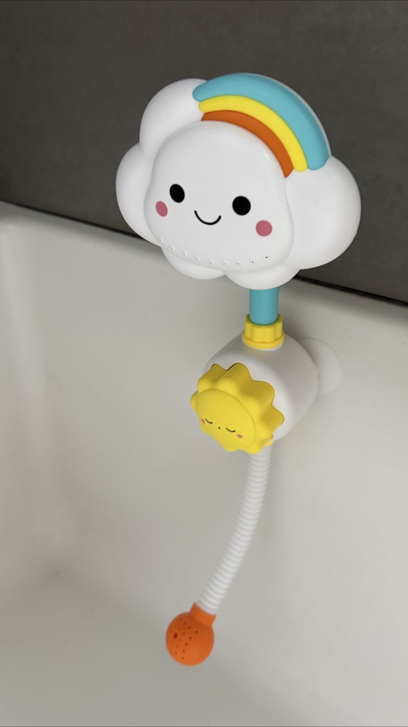 Cloud & Sun Baby Bath Shower Head Toy- White